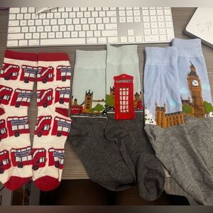 Colorful London-Themed Socks Set